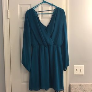 Teal long sleeve dress